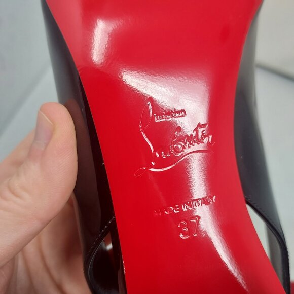 Christian Louboutin So Jane Patent Black Slingback Pump Shoe - Picture 5 of 10